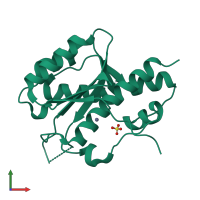 PDB entry 2e6l coloured by chain, front view.