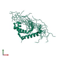 PDB entry 2e6o coloured by chain, ensemble of 20 models, front view.