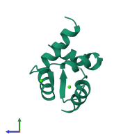 PDB entry 2e6w coloured by chain, side view.