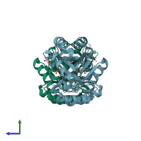 PDB entry 2e6y coloured by chain, side view.