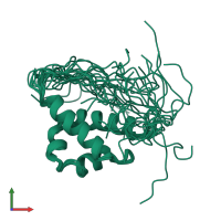 PDB entry 2e71 coloured by chain, ensemble of 20 models, front view.