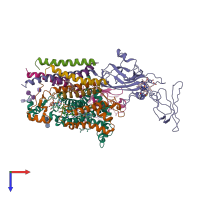 PDB entry 2e75 coloured by chain, top view.