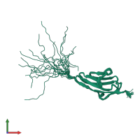 PDB entry 2e7c coloured by chain, ensemble of 20 models, front view.