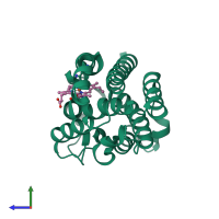 PDB entry 2e7e coloured by chain, side view.