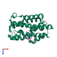 PDB entry 2e7e coloured by chain, top view.