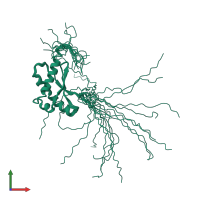 PDB entry 2e7g coloured by chain, ensemble of 20 models, front view.