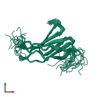 PDB entry 2e7h coloured by chain, ensemble of 20 models, front view.