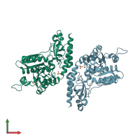 PDB entry 2e7i coloured by chain, front view.