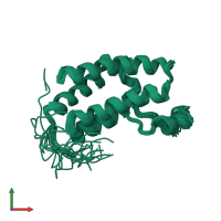 PDB entry 2e7n coloured by chain, ensemble of 20 models, front view.