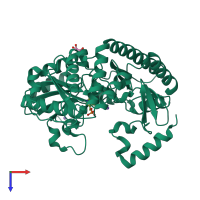 PDB entry 2e7u coloured by chain, top view.