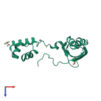 PDB entry 2e7x coloured by chain, top view.