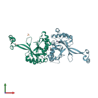 PDB entry 2e7y coloured by chain, front view.