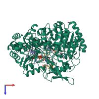 PDB entry 2e7z coloured by chain, top view.