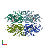 PDB entry 2e82 coloured by chain, front view.