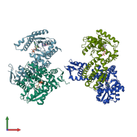 PDB entry 2e89 coloured by chain, front view.