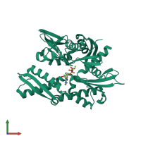 PDB entry 2e8a coloured by chain, front view.