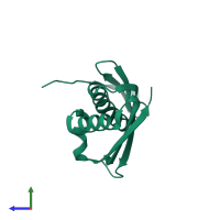 PDB entry 2e8c coloured by chain, side view.