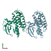 PDB entry 2e8g coloured by chain, front view.