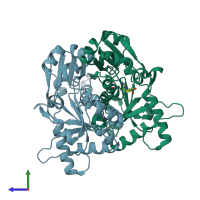 PDB entry 2e8h coloured by chain, side view.