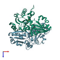 PDB entry 2e8h coloured by chain, top view.