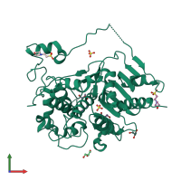 PDB entry 2e8i coloured by chain, front view.