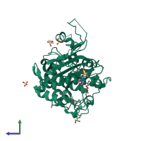 PDB entry 2e8i coloured by chain, side view.