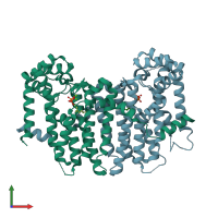 PDB entry 2e8x coloured by chain, front view.