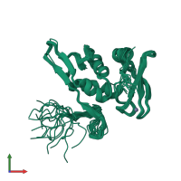 PDB entry 2e9h coloured by chain, ensemble of 20 models, front view.