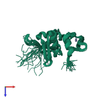 PDB entry 2e9h coloured by chain, ensemble of 20 models, top view.