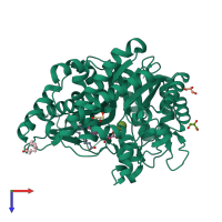 PDB entry 2e9l coloured by chain, top view.