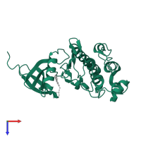 Serine/threonine-protein kinase Chk1 in PDB entry 2e9o, assembly 1, top view.