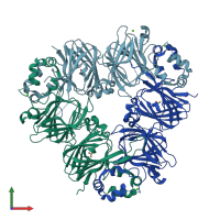 PDB entry 2ea7 coloured by chain, front view.