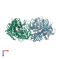PDB entry 2eab coloured by chain, top view.