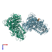 PDB entry 2ead coloured by chain, top view.