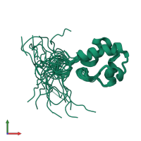 PDB entry 2eam coloured by chain, ensemble of 20 models, front view.