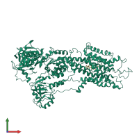 PDB entry 2ear coloured by chain, front view.