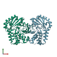 PDB entry 2eb0 coloured by chain, front view.