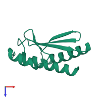 PDB entry 2ebb coloured by chain, top view.