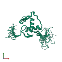 PDB entry 2ebl coloured by chain, ensemble of 20 models, front view.