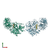 PDB entry 2ebs coloured by chain, front view.