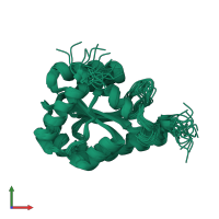 PDB entry 2ec4 coloured by chain, ensemble of 20 models, front view.