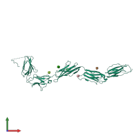 PDB entry 2ec8 coloured by chain, front view.