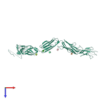 PDB entry 2ec8 coloured by chain, top view.
