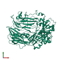 PDB entry 2ecf coloured by chain, front view.