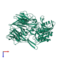 PDB entry 2ecf coloured by chain, top view.