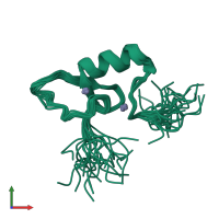 PDB entry 2ecm coloured by chain, ensemble of 20 models, front view.