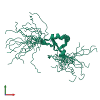 PDB entry 2ecn coloured by chain, ensemble of 20 models, front view.
