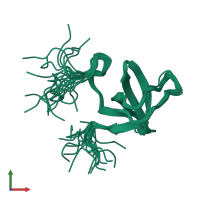 PDB entry 2ed0 coloured by chain, ensemble of 20 models, front view.