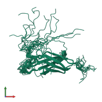 PDB entry 2edd coloured by chain, ensemble of 20 models, front view.