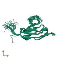 PDB entry 2edk coloured by chain, ensemble of 20 models, front view.